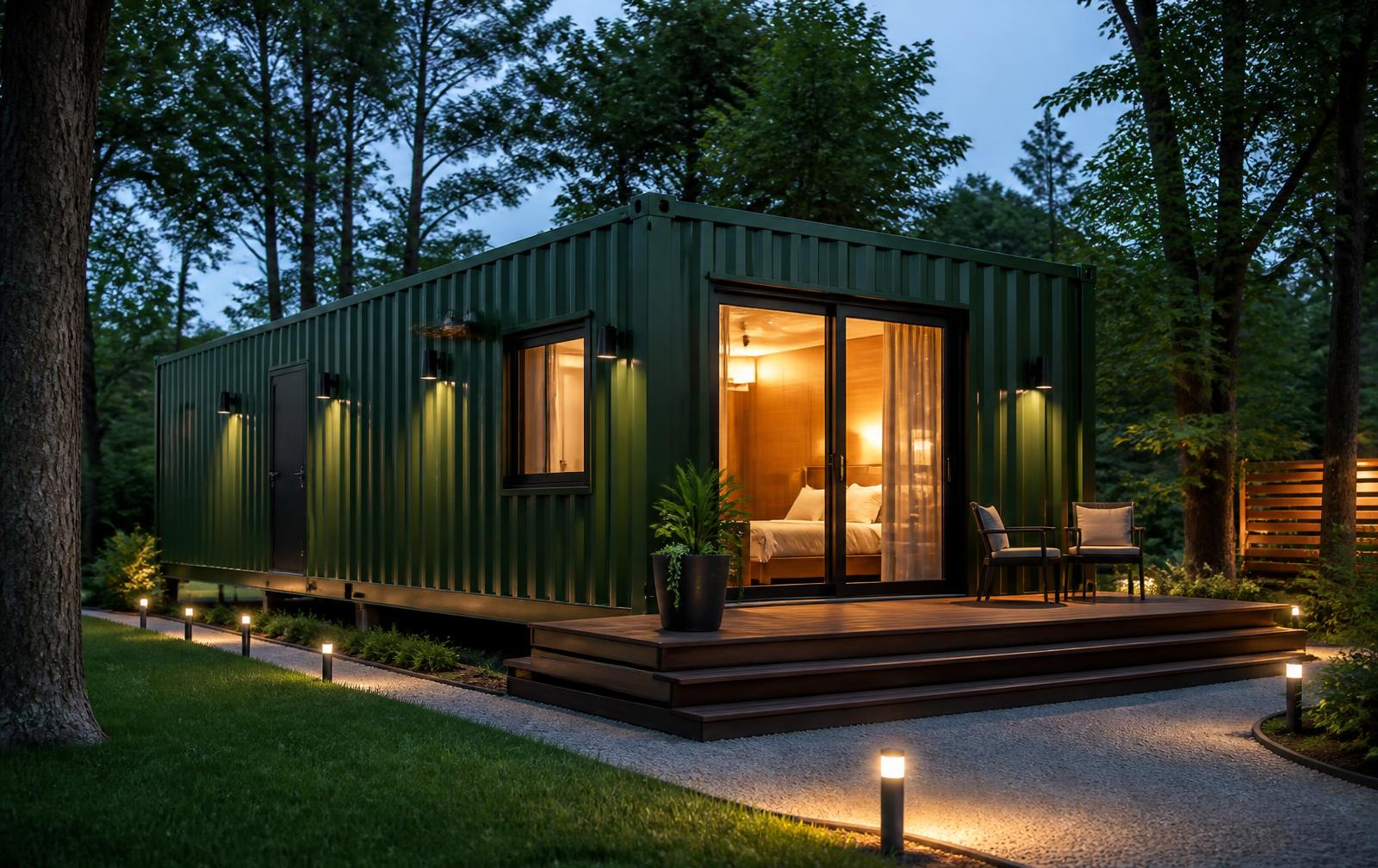 Vue extérieure du box et de sa terrasse